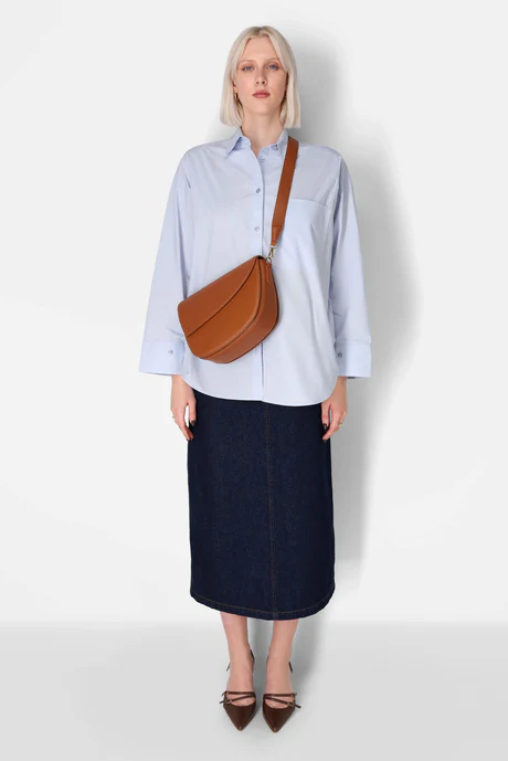 Sand Suede Saddle Shoulder Bag - Image 2