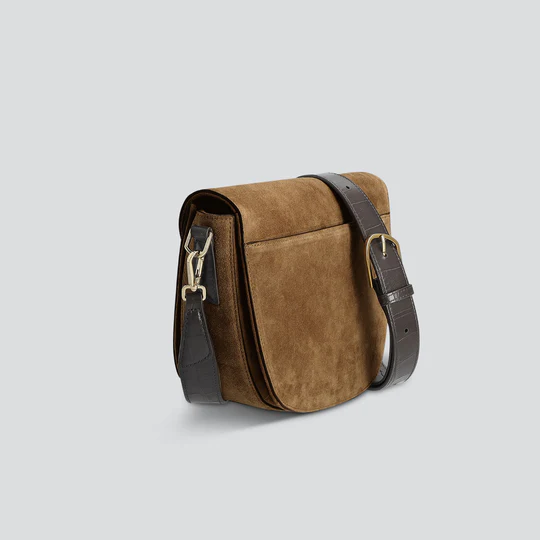 Sand Suede Saddle Shoulder Bag - Image 4
