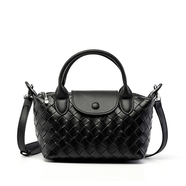 Silver Woven Top Handle Handbag - Image 4