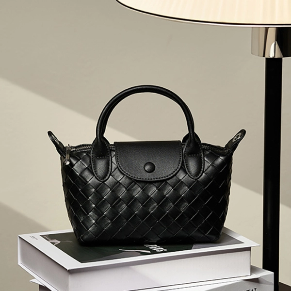 Silver Woven Top Handle Handbag - Image 5