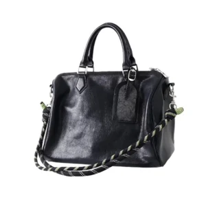 Black & Red Buckle Satchel Bag