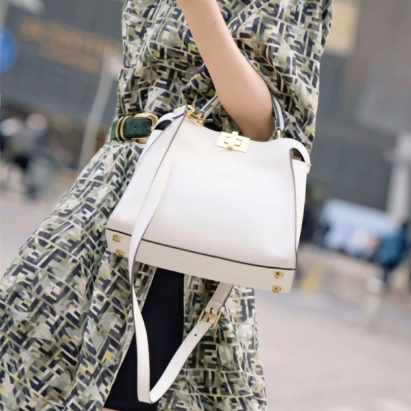 White Top Handle Satchel Bag - Image 3