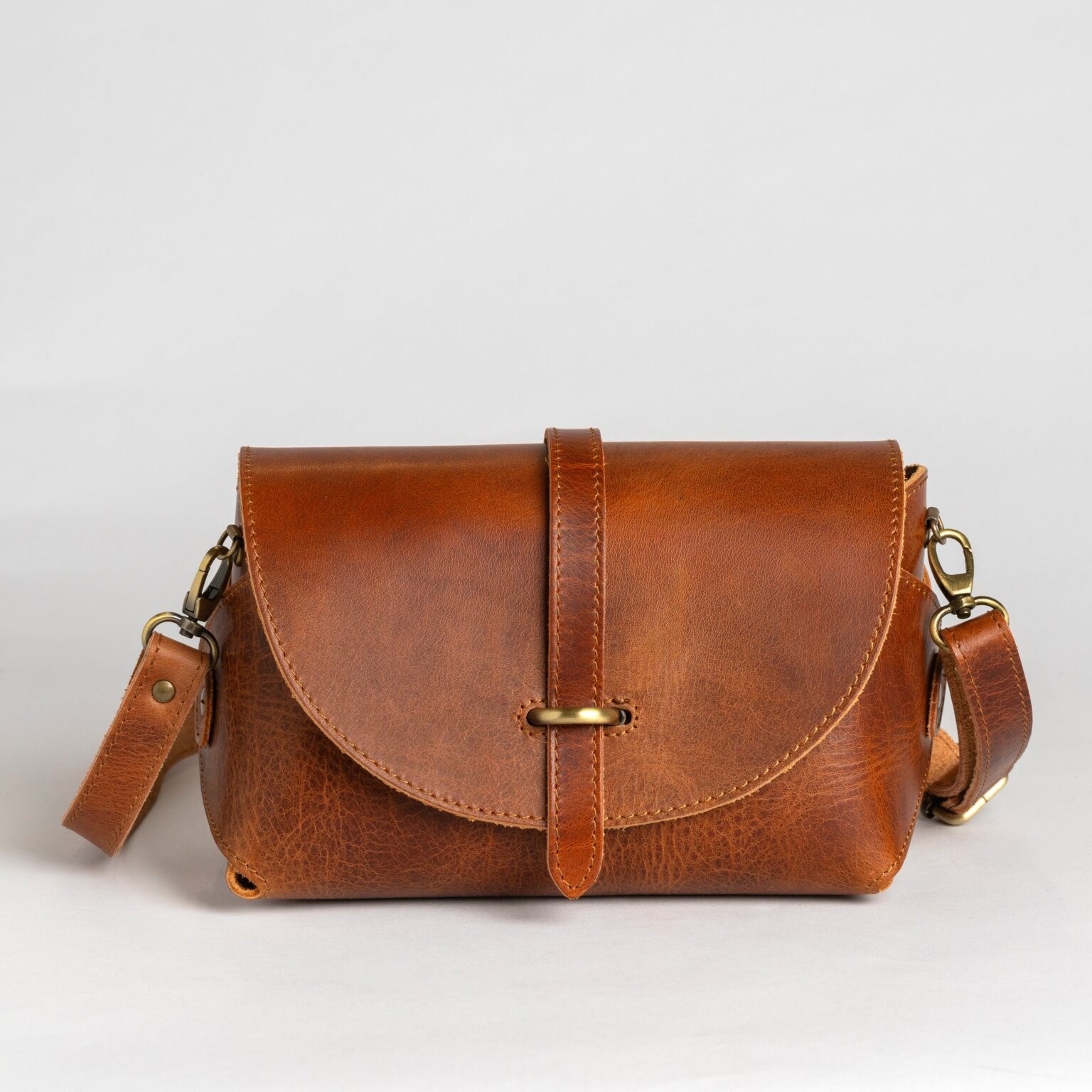 Brown Flap Crossbody Bag